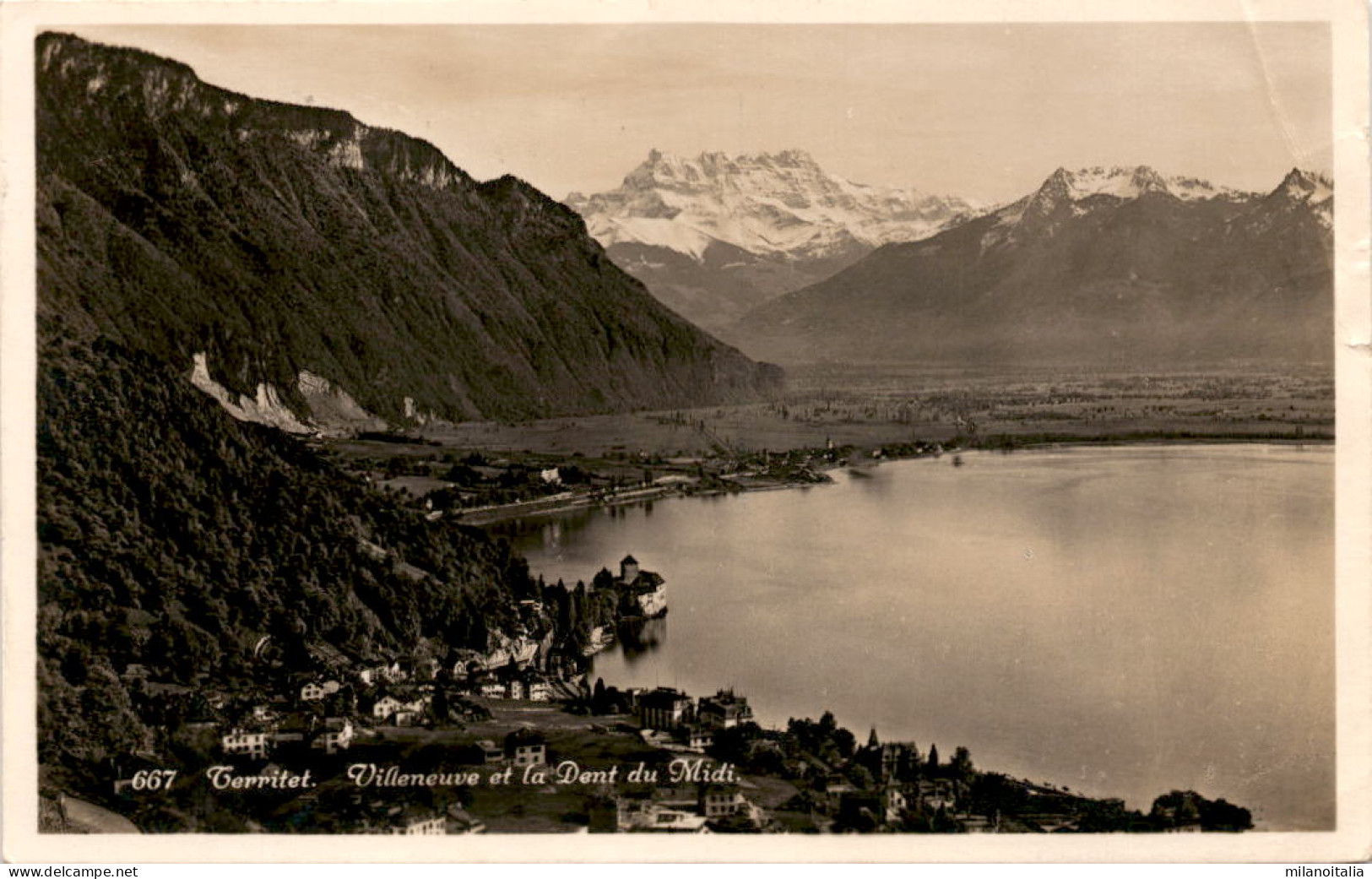 Territet - Villeneuve Et La Dent Du Midi (667) * 17. 4. 1923 - Villeneuve