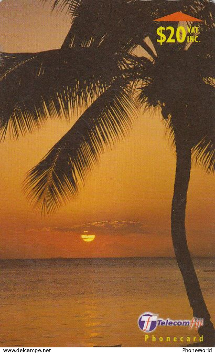 Fiji, $20  Palmtree At Sunset, Dawn & Dusk - 30FJE - Fidji
