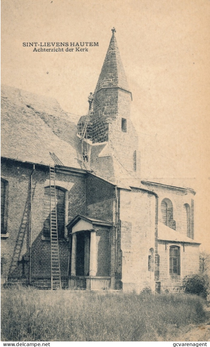 ST.LIEVENS HAUTEM   ACHTERZICHT DER KERK           2 SCANS - Sint-Lievens-Houtem