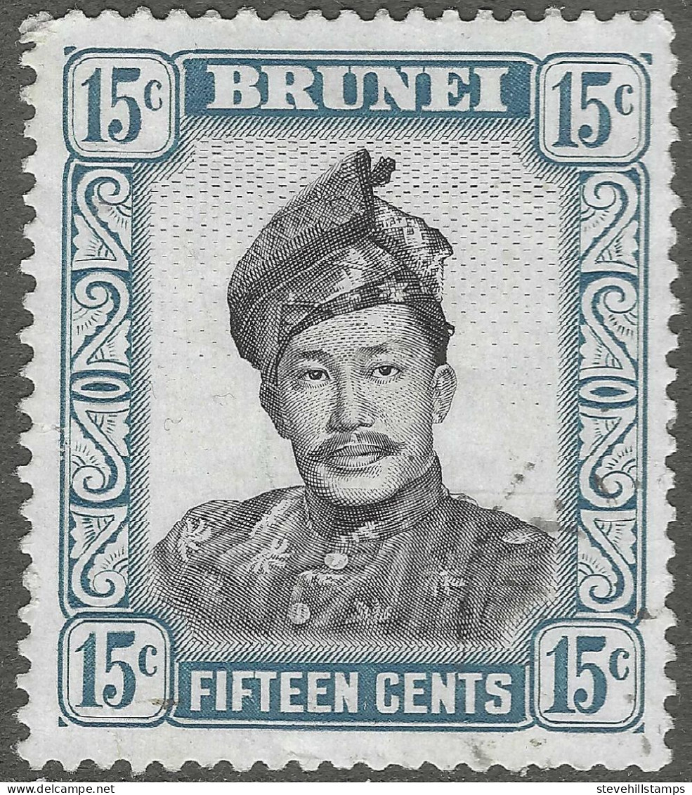 Brunei. 1962-72 Sultan Omar Ali Saifuddin. 15c Used. Upright Mult Block CA. W/M SG 126 - Brunei (...-1984)