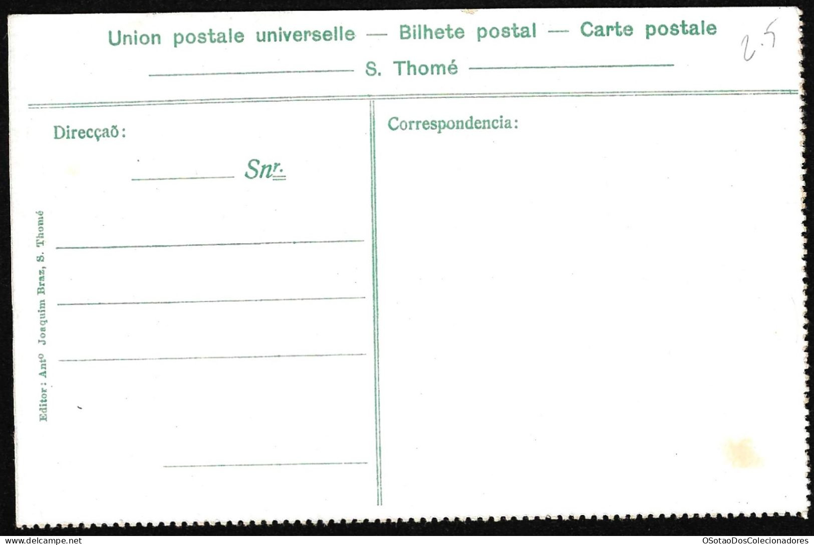 Postal S. Tomé E Principe - S. Thomé - Casa Vista Alegre á Chegada De Sua Alteza O Principe Real - CPA Anime Etnic - Sao Tomé E Principe