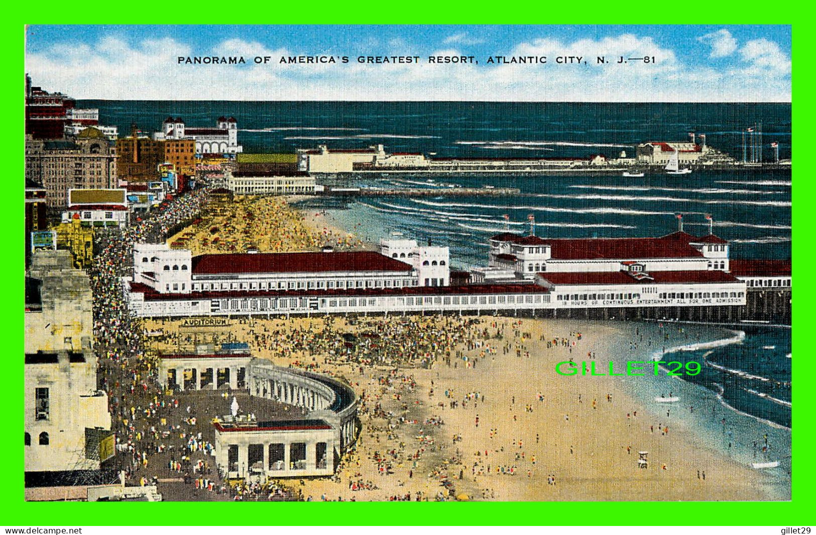 ATLANTIC CITY, NJ - PANORAMA OF AMERICA'S GREATEST RESORT - H.S. SAMPLINER - - Atlantic City