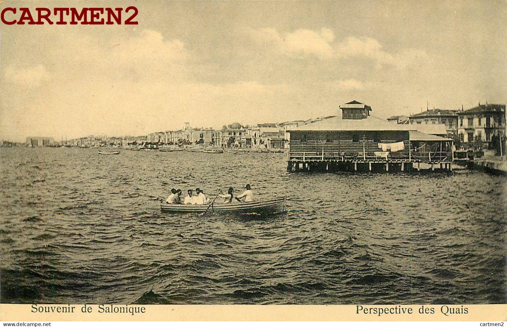 SOUVENIR DE SALONIQUE PERSPECTIVE DES QUAIS GRECE GREECE ALBERT BARZILAÏ   - Grecia