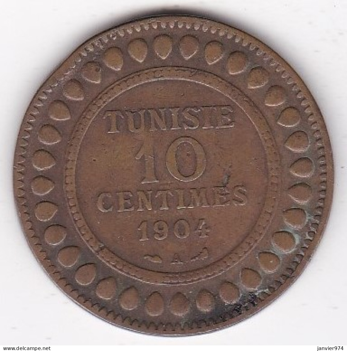 Tunisie Protectorat Français . 10 Centimes 1904 A , En Bronze, Lec# 99 - Tunisia