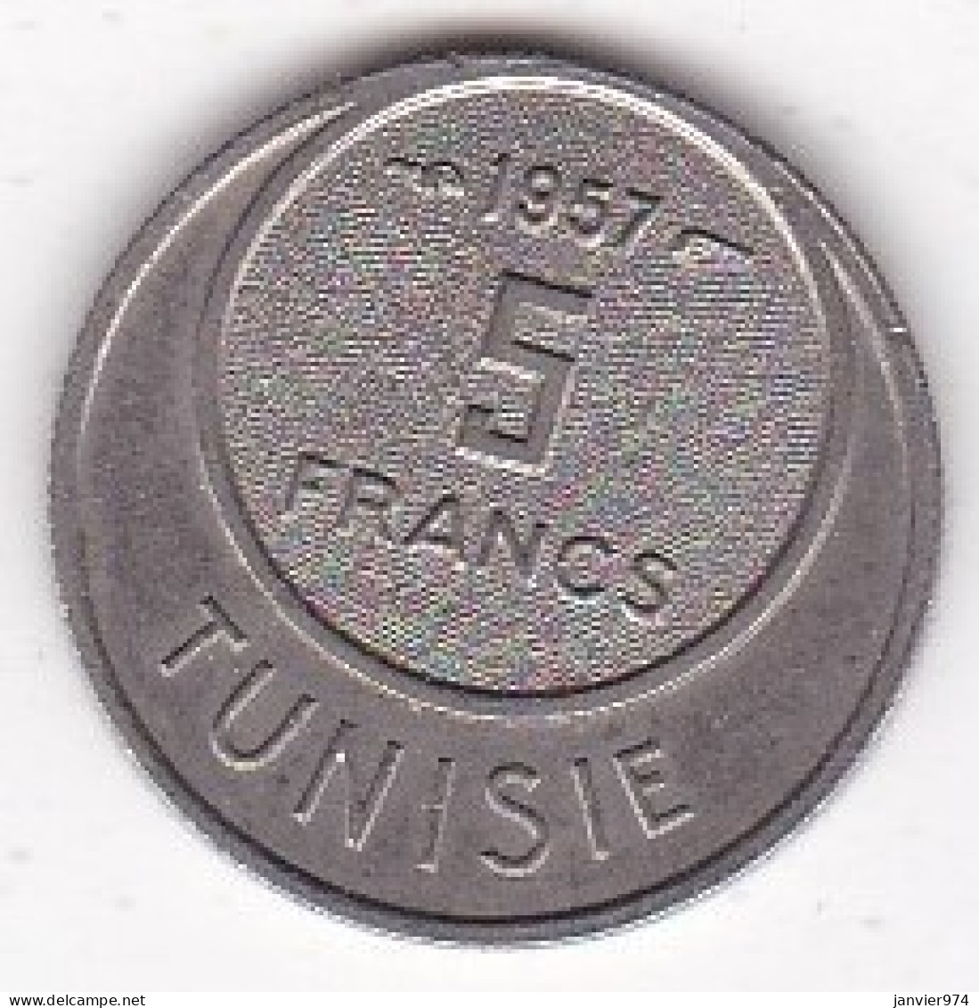 Tunisie . 5 Francs 1957 / AH 1376 . Copper Nickel, Lec# 316, Sup - Tunisie