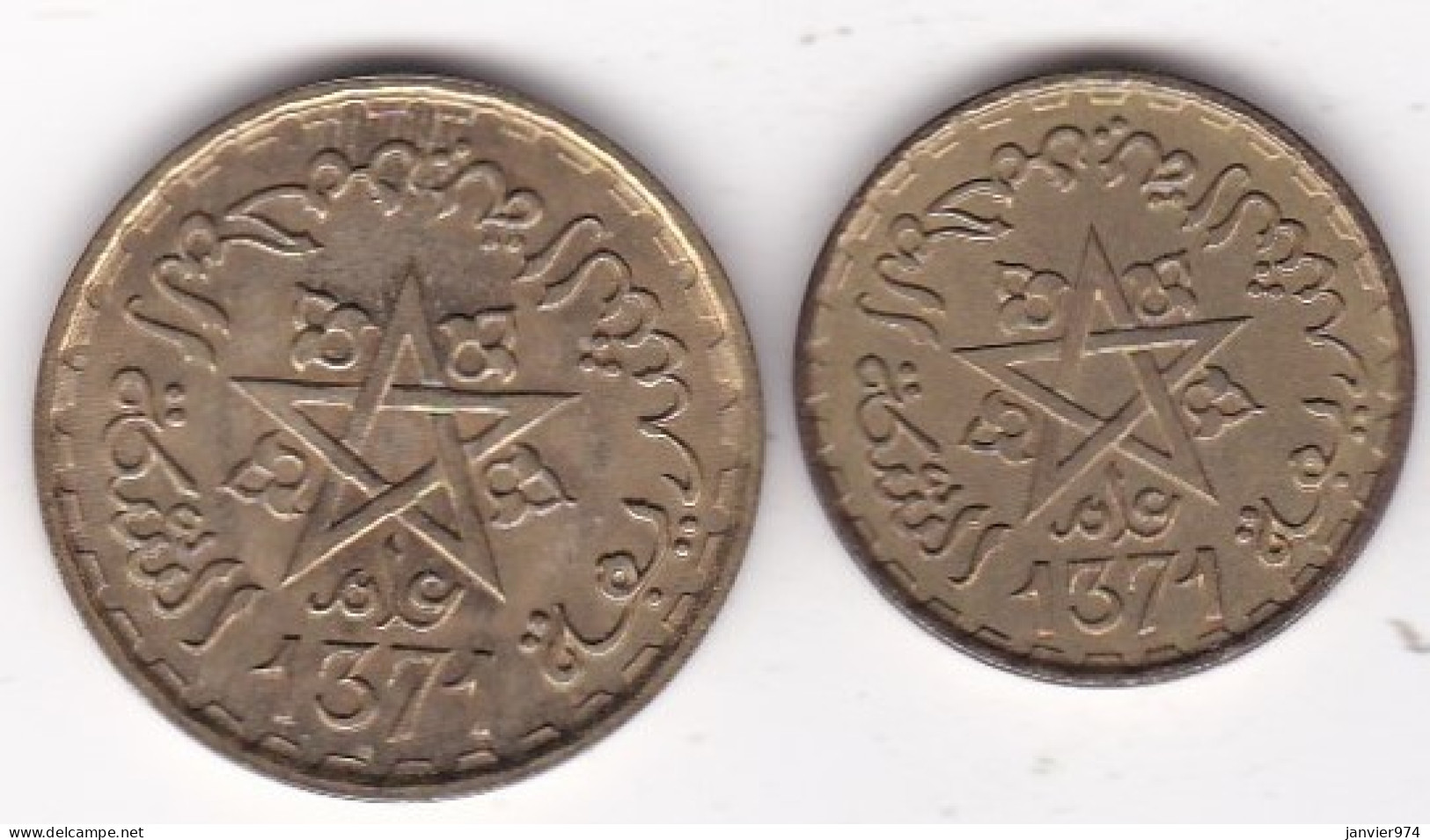 Maroc 10 Et 20 Francs 1371 / 1952 Mohammed V. Bronze Aluminium ,, Lec# 262 Et 277, Neuve , UNC - Maroc