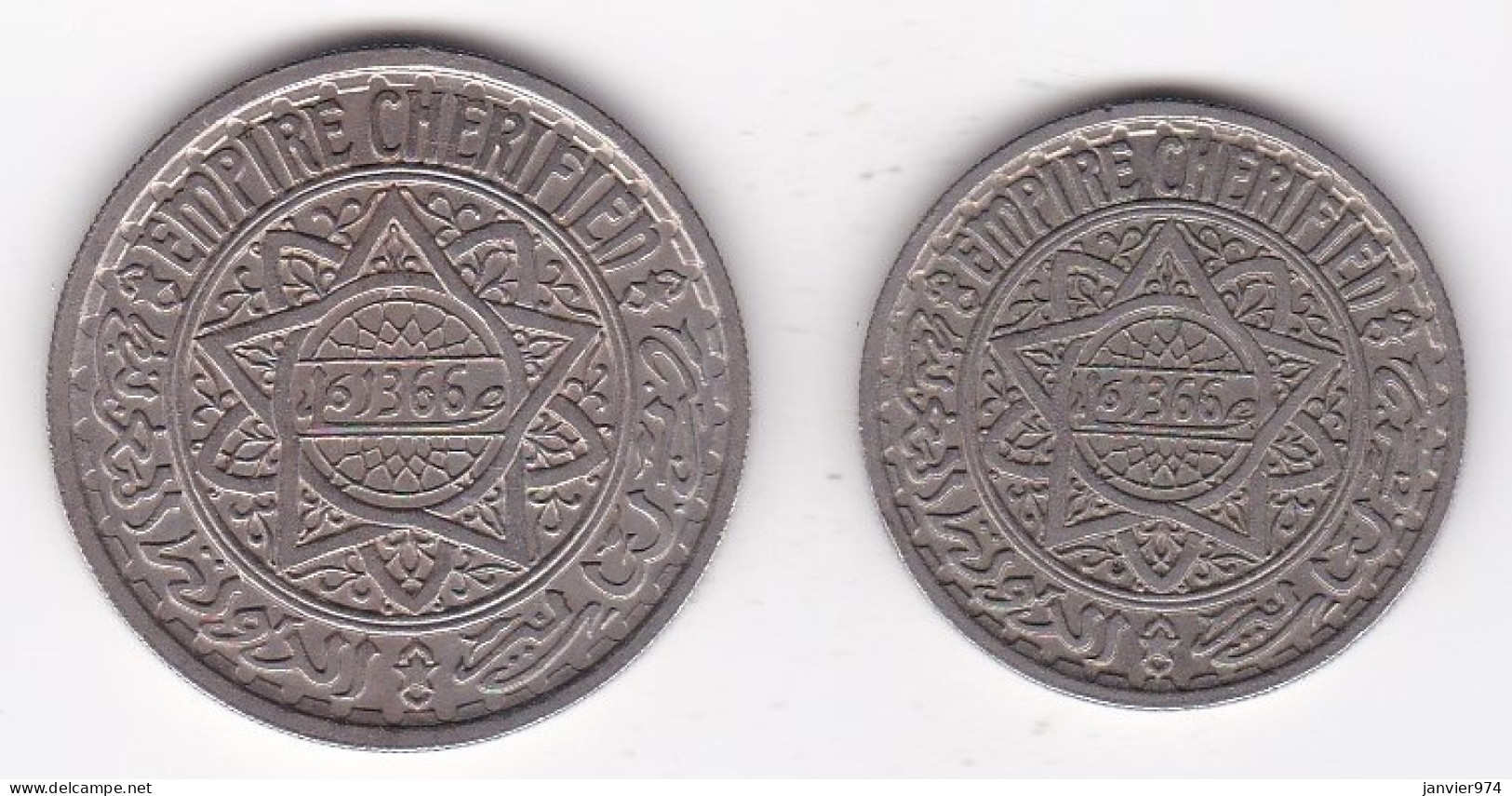 Maroc 10 Francs Et 20 Francs 1366 / 1947 Mohammed V, En  Cupronickel, Lec# 259 Et 274 - Marokko