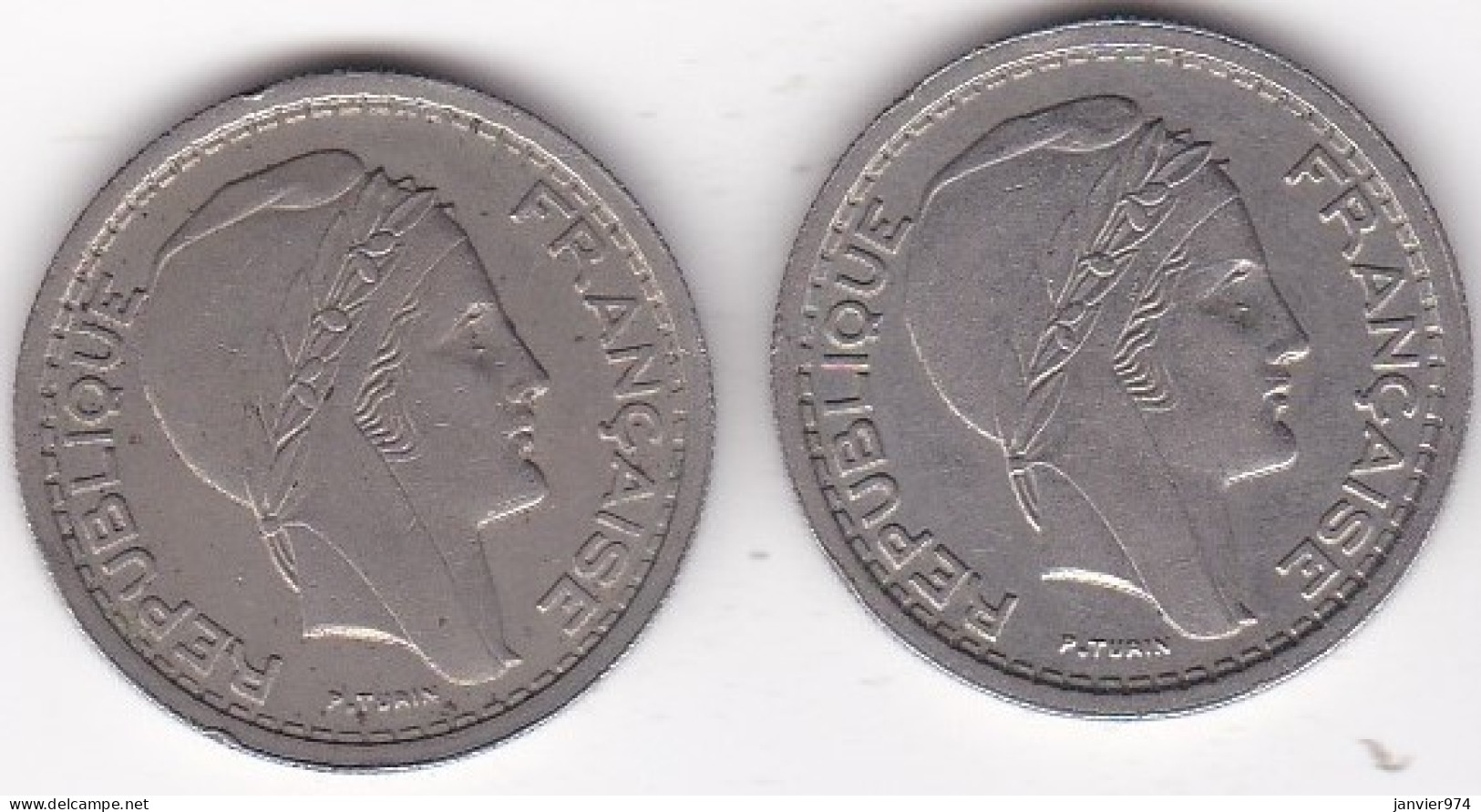 Algerie. 20 Francs Turin 1949 Et 1956, Cupronickel , KM# 48 Et 49 - Algerije