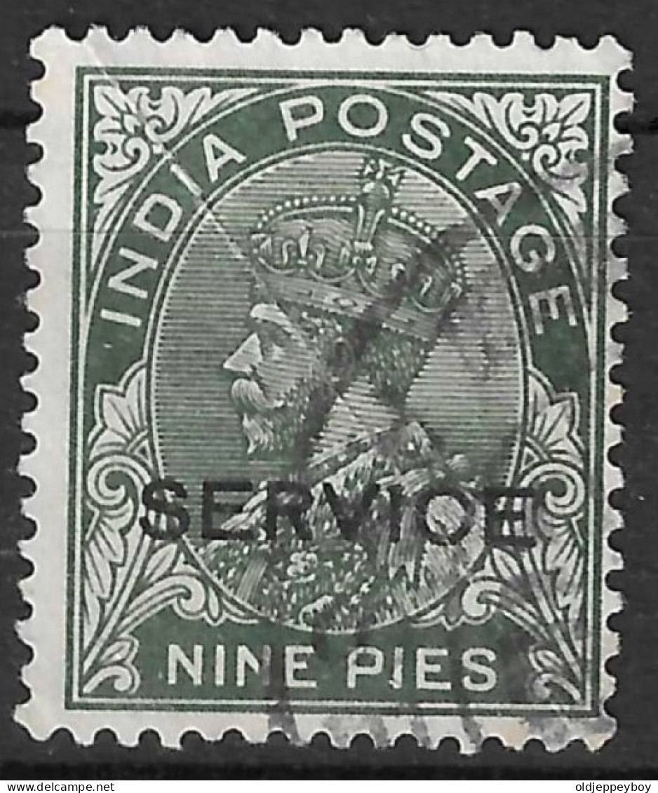 BURMA SERVICE Ovpt On NINE PIES 9p On India KGV Series,, Used, 1937 - Bahreïn (...-1965)