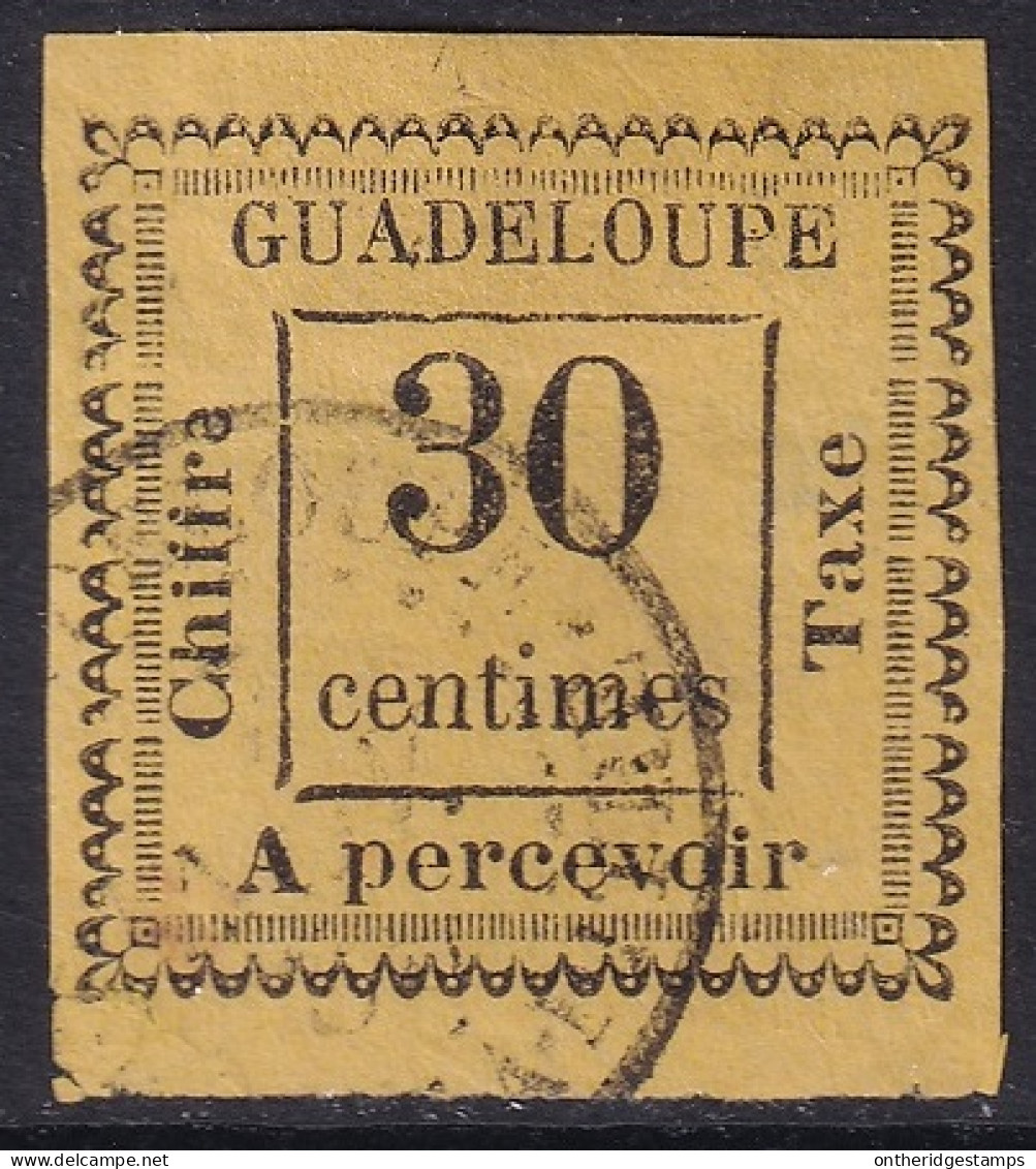 Guadeloupe 1884 Sc J10 Yt Taxe 10 Postage Due Used Small Thin Good Margins - Strafport