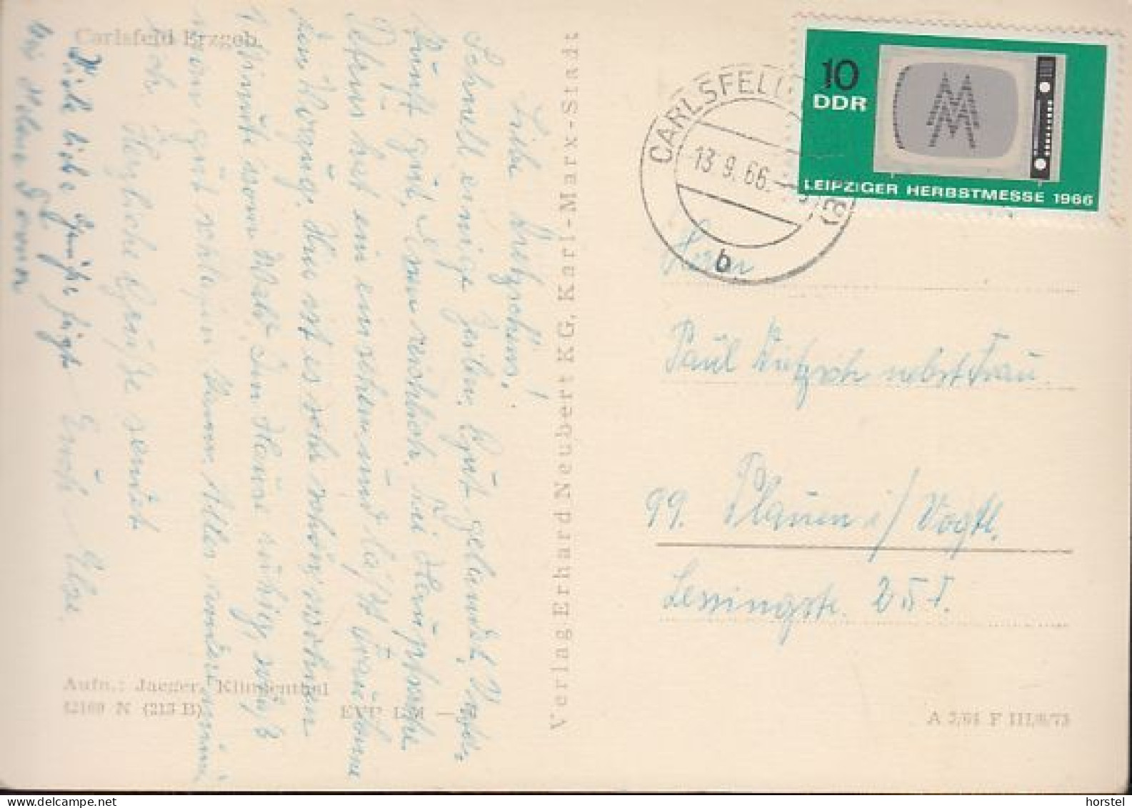 D-08309 Eibenstock, Carlsfeld - Ortsansicht Mit Fabrik - Nice Stamp - Eibenstock