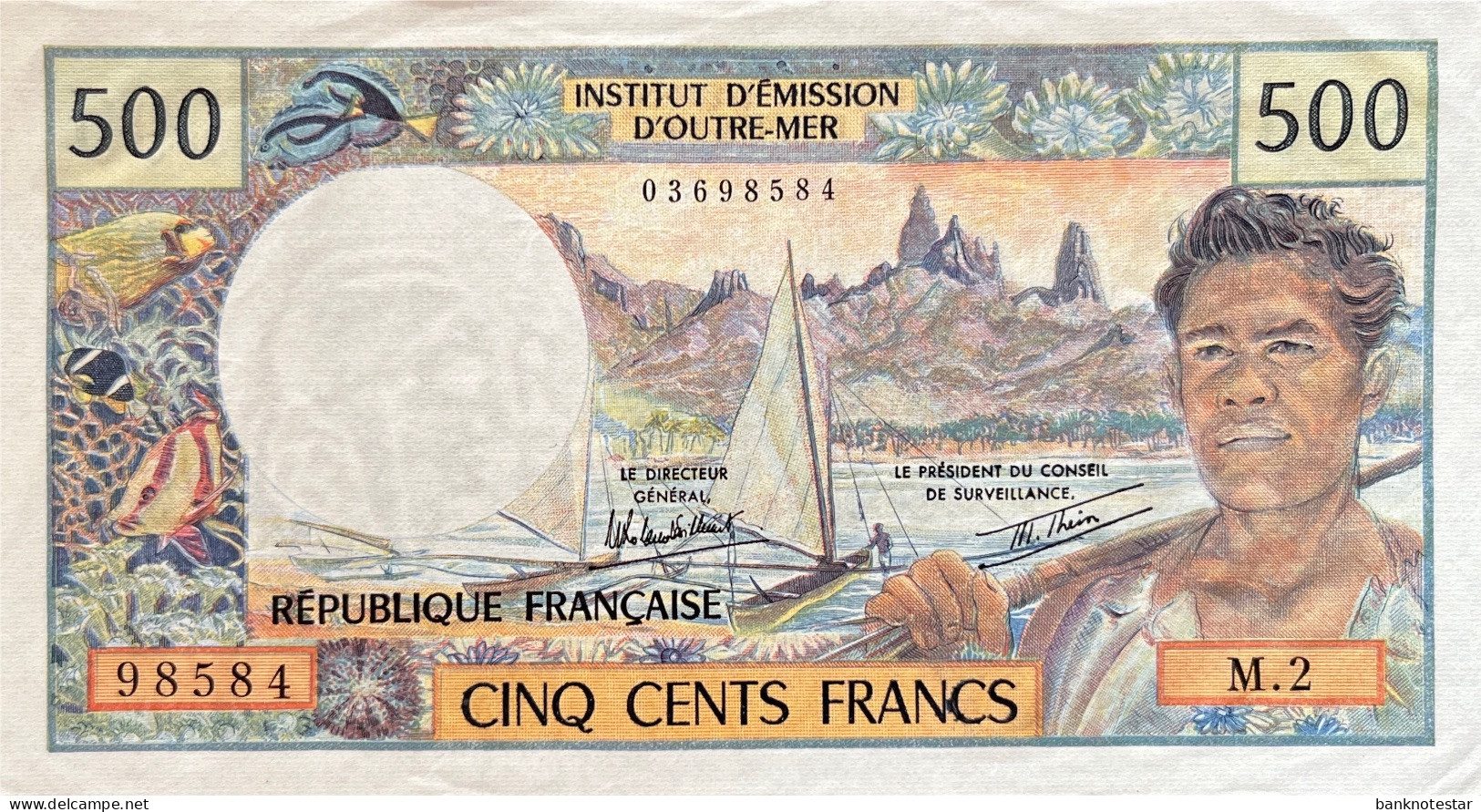 Tahiti 500 Francs, P-25b2 (1977) - Very Fine Plus - Papeete (Französisch-Polynesien 1914-1985)