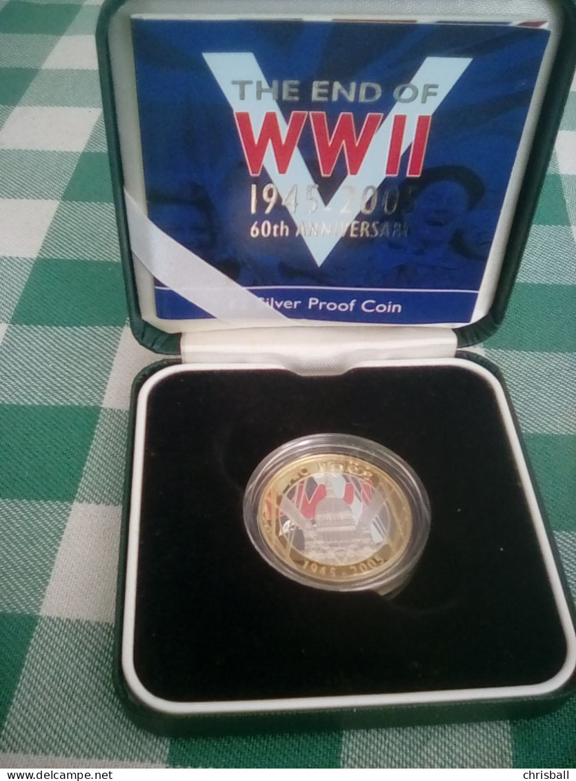 Great Britain UK WW11 Anniversary £2 Two Pound Coin - Silver Proof - Mint Sets & Proof Sets