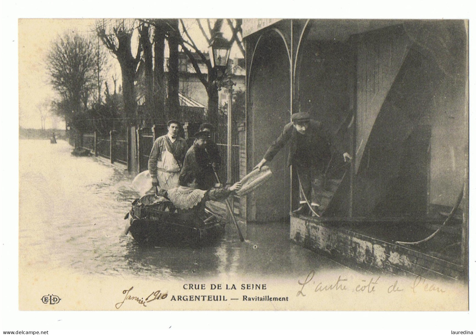 CP VAL D'OISE - ARGENTEUIL - CRUE DE LA SEINE - RAVITAILLEMENT - Inondations