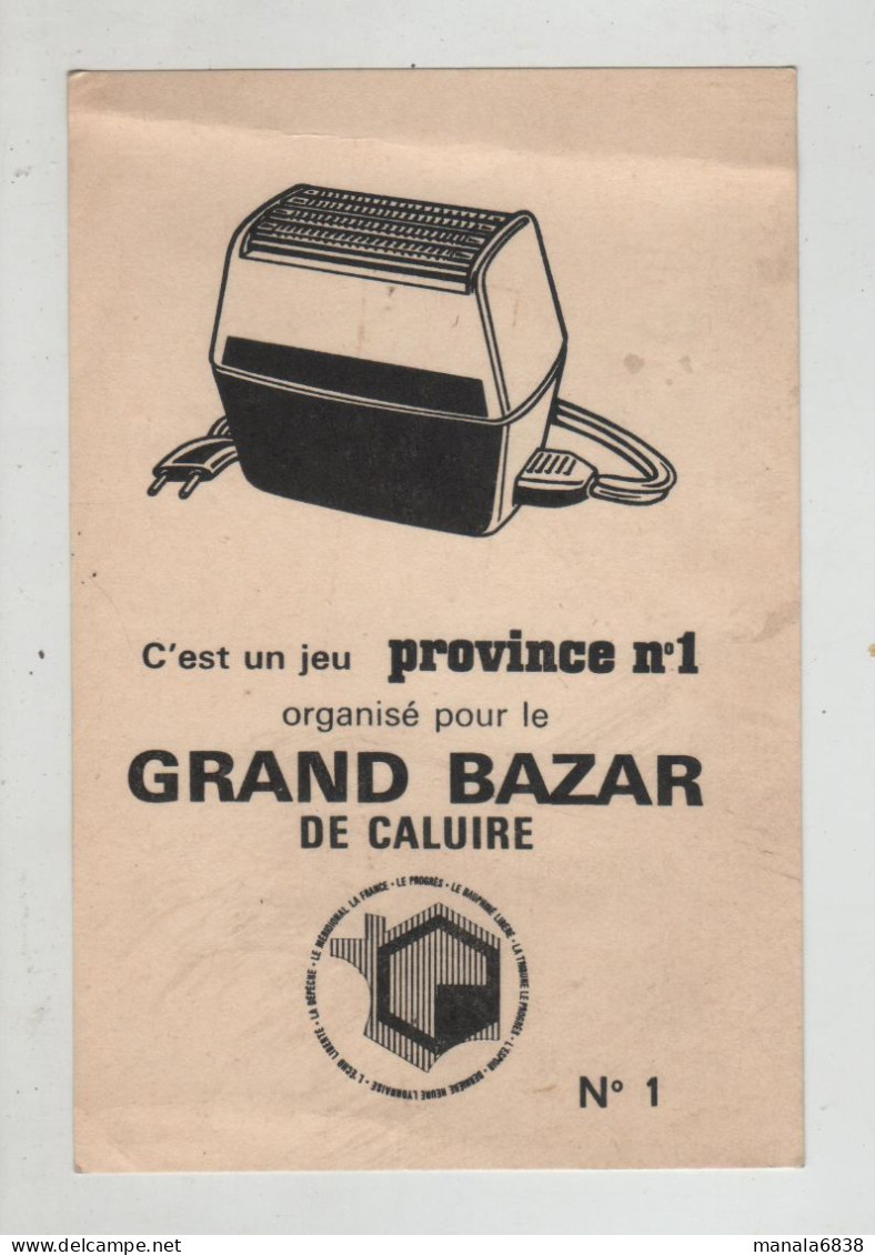 Jeu Province No 1 Organisé Pour Le Grand Bazar De Caluire Rasoir - Non Classés