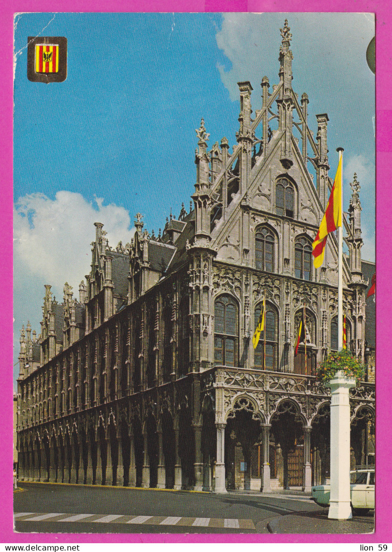 292384 / Belgium Michelen - Town Hall PC USED (O) 1977 - 14F Dog Horse Men , Flamme Antwerpen International Rubens Year - Malines