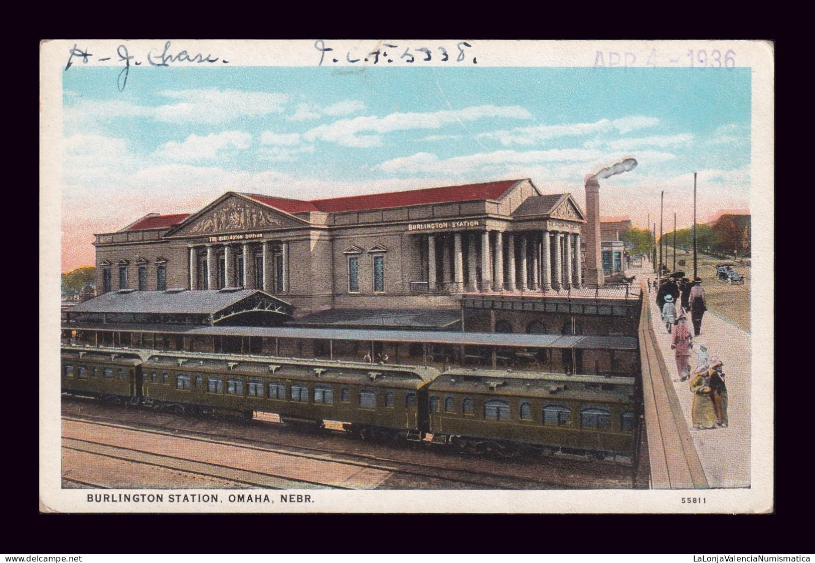 Antigua Postal Omaha Nebr Burlington Station - Omaha