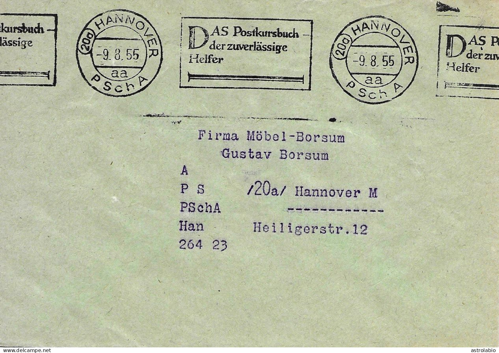 Postal Cheque 1955 Allemagne Lettre Illustre " Arctos " Voir 2 Scan - Horlogerie