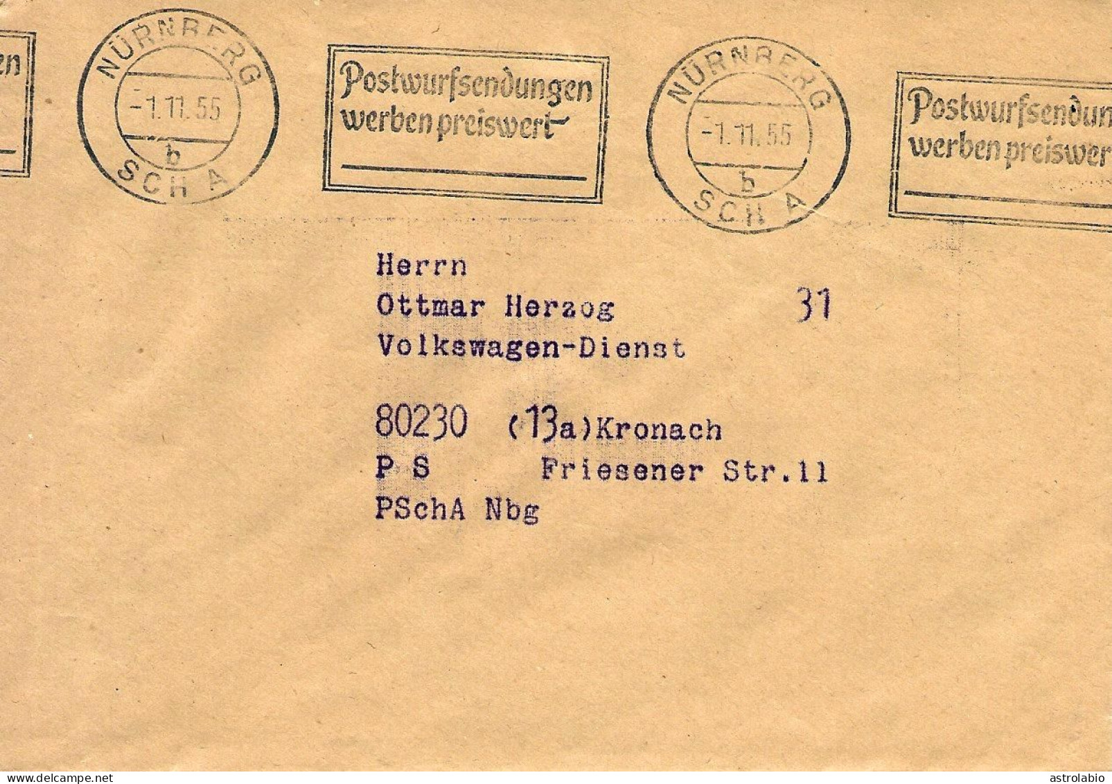 Postal Cheque 1955 Allemagne Lettre Illustre " Arctos " Voir 2 Scan - Horlogerie