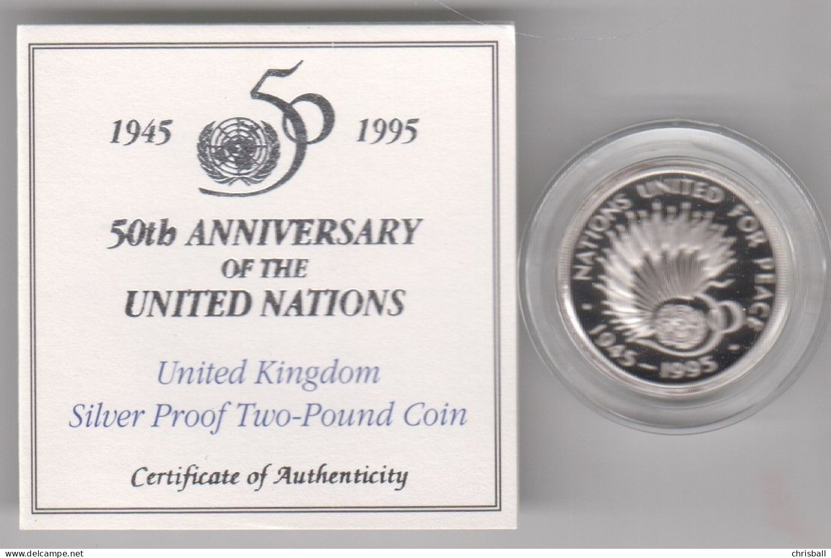 Great Britain UK 1995 United Nations Coin - Silver Proof - Mint Sets & Proof Sets