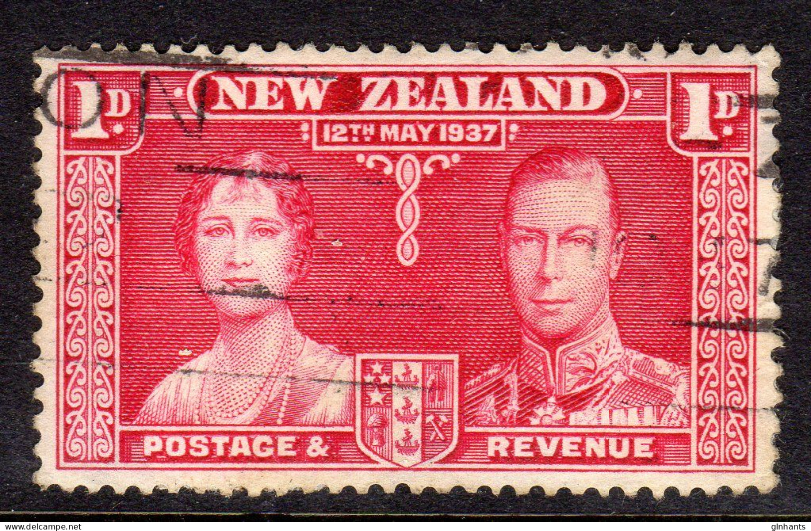 NEW ZEALAND NZ - 1937 CORONATION 1d STAMP FINE USED SG 599 REF A - Unused Stamps