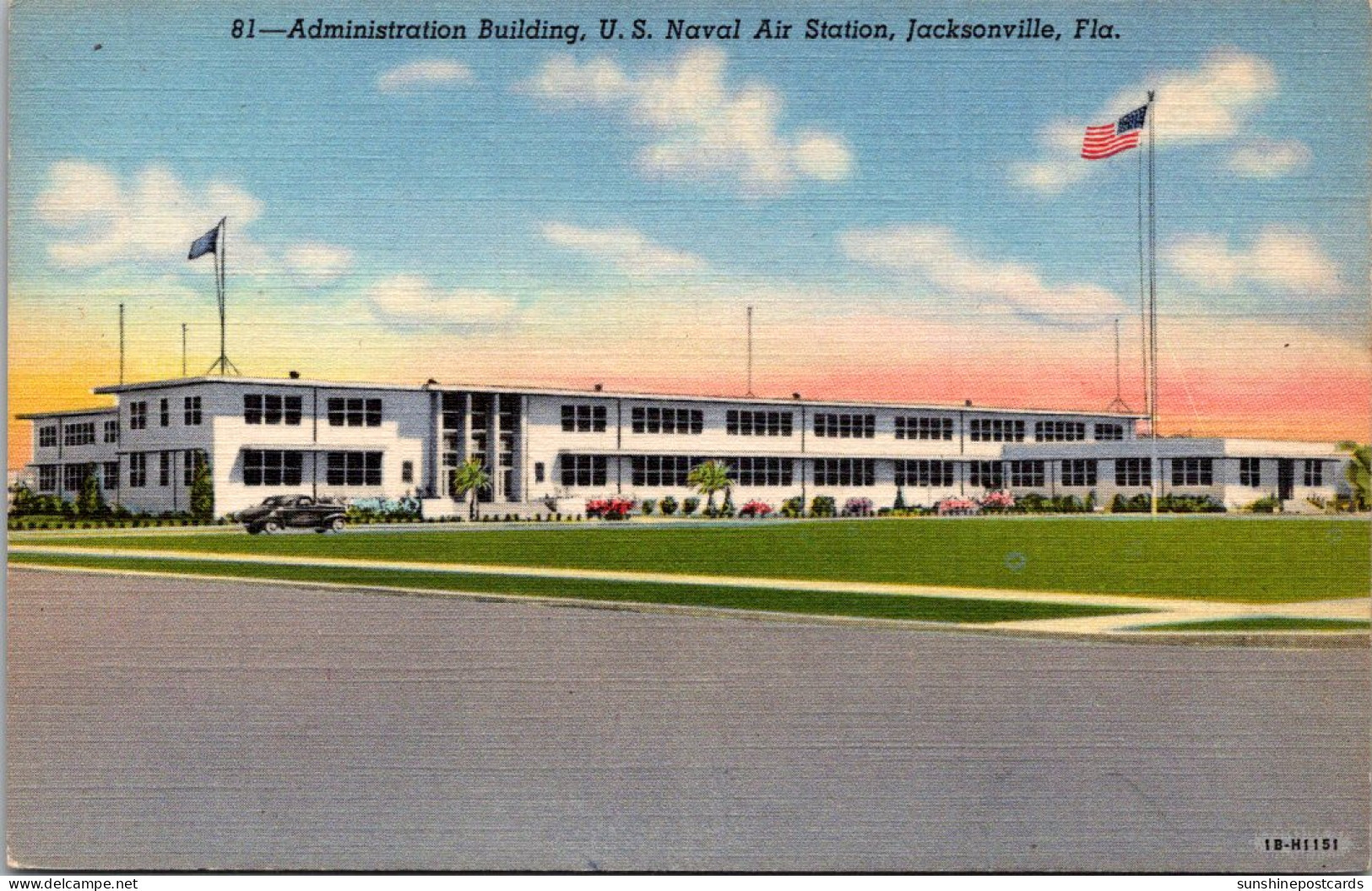 Florida Jacksonville U S Naval Station Administration Building Curteich - Jacksonville