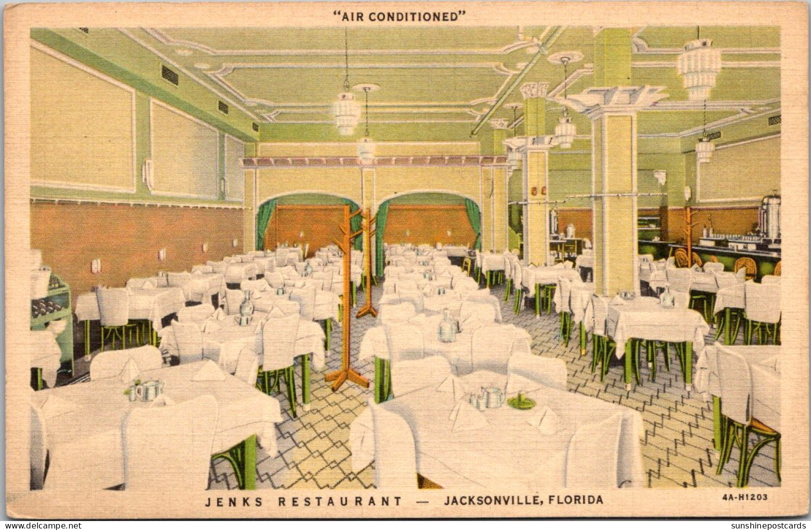 Florida Jacksonville Jenks Restaurant Interior Curteich - Jacksonville