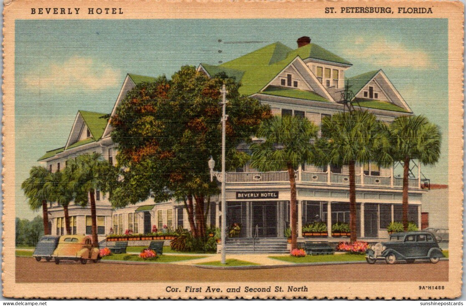 Florida St Petersburg The Beverly Hotel 1953 Curteich - St Petersburg