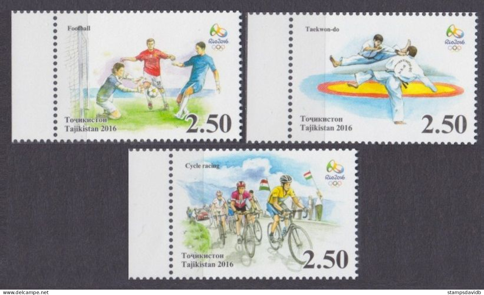 2016 Tajikistan  736-738 2016 Olympic Games In Rio De Janeiro 7,50 € - Sommer 2016: Rio De Janeiro