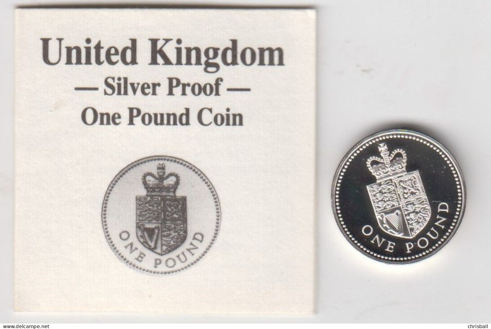 Great Britain UK 1988 £1 One Pound Coin - Silver Proof - Mint Sets & Proof Sets