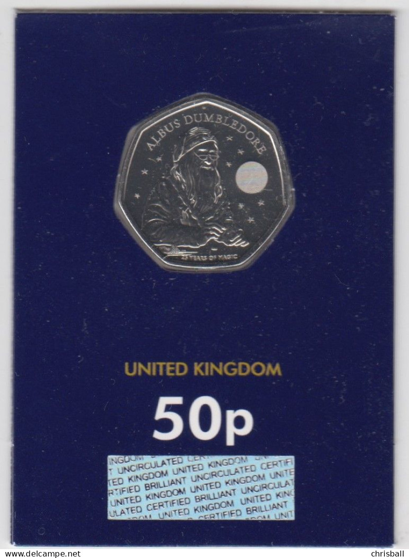 UK 50p  Harry Potter - Professor Dumbledore - BUNC Coin (Blue Card) - 50 Pence