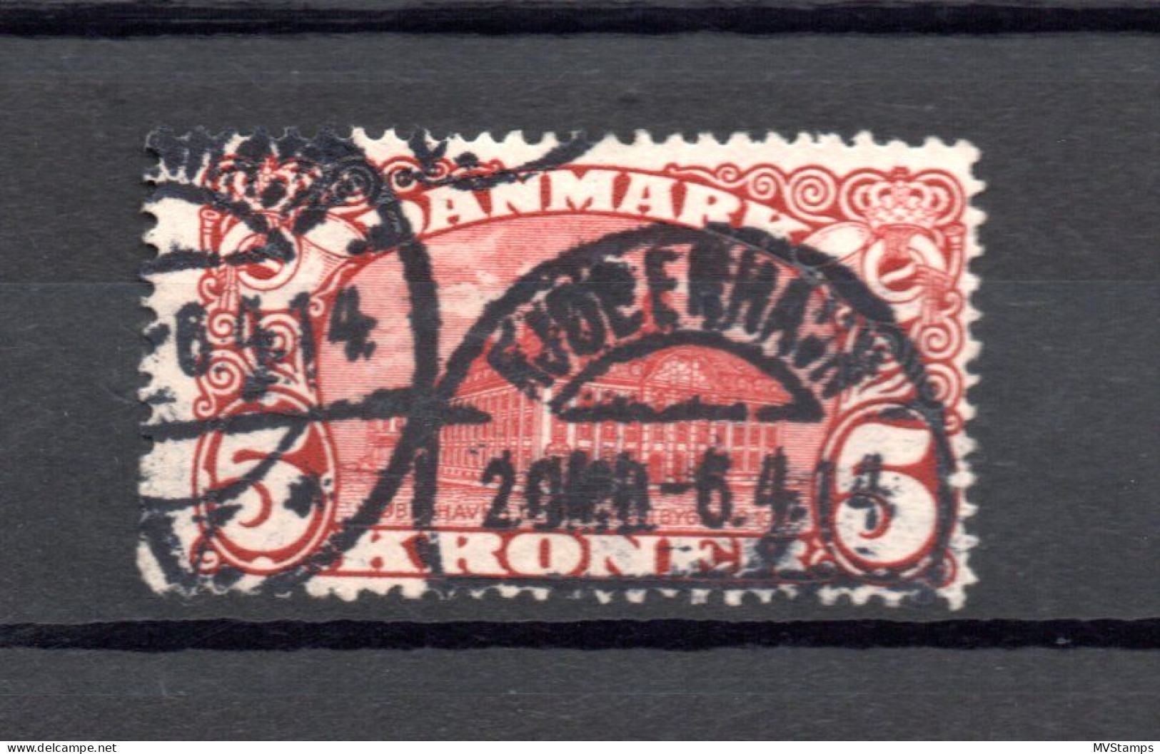 Denmark 1912 Old Def.stamp 5 Kr. Postoffice Copenhagen (Michel 66) Heavy Used - Used Stamps