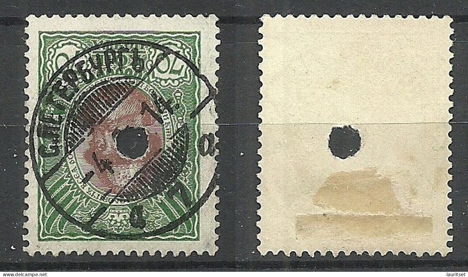 Poland Polen RUSSLAND RUSSIA 1913 O Michel 94 Nice Cancel + Perfin - Used Stamps