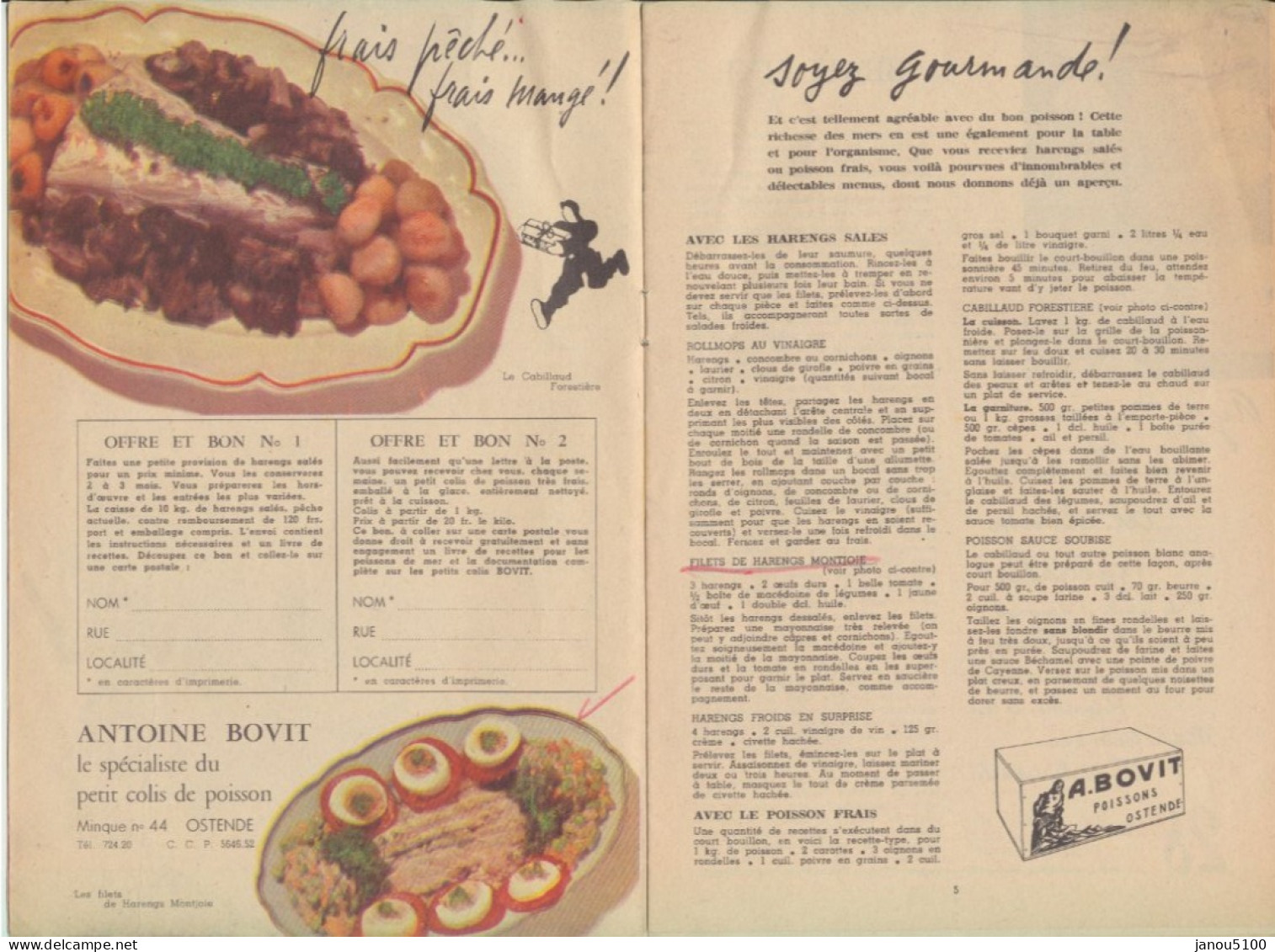 REVUE  - FRANCAIS   1952    Mode, Cuisine ...divers     BONJOUR MADAME. - Mode