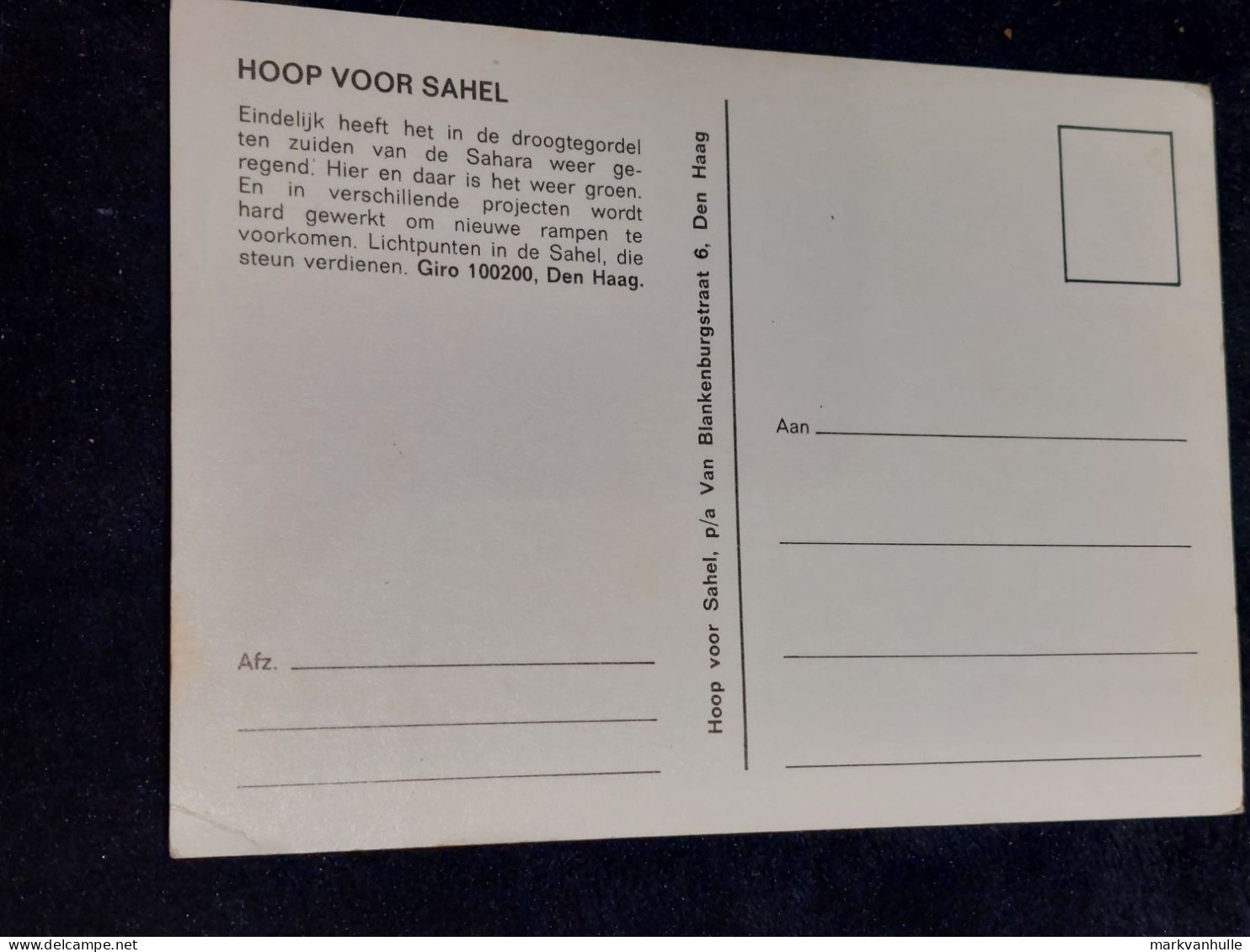 Postkaart "hoop Voor Sahel" - Non Classés