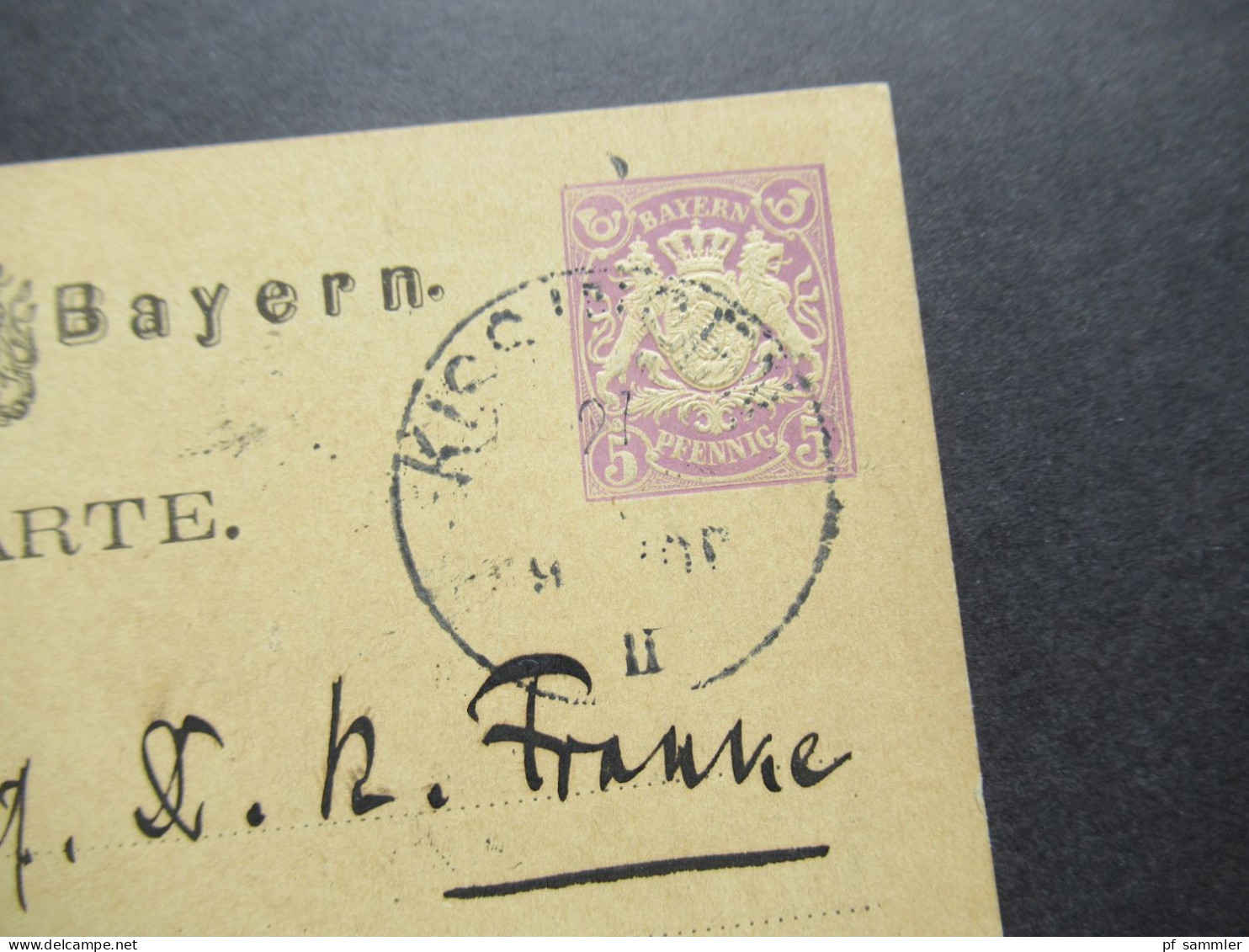 AD Bayern 1880 Ganzsache 5 Pfennig Stempel Kissingen Nach Sassnitz Auf Rügen Prov. Pommern - Interi Postali