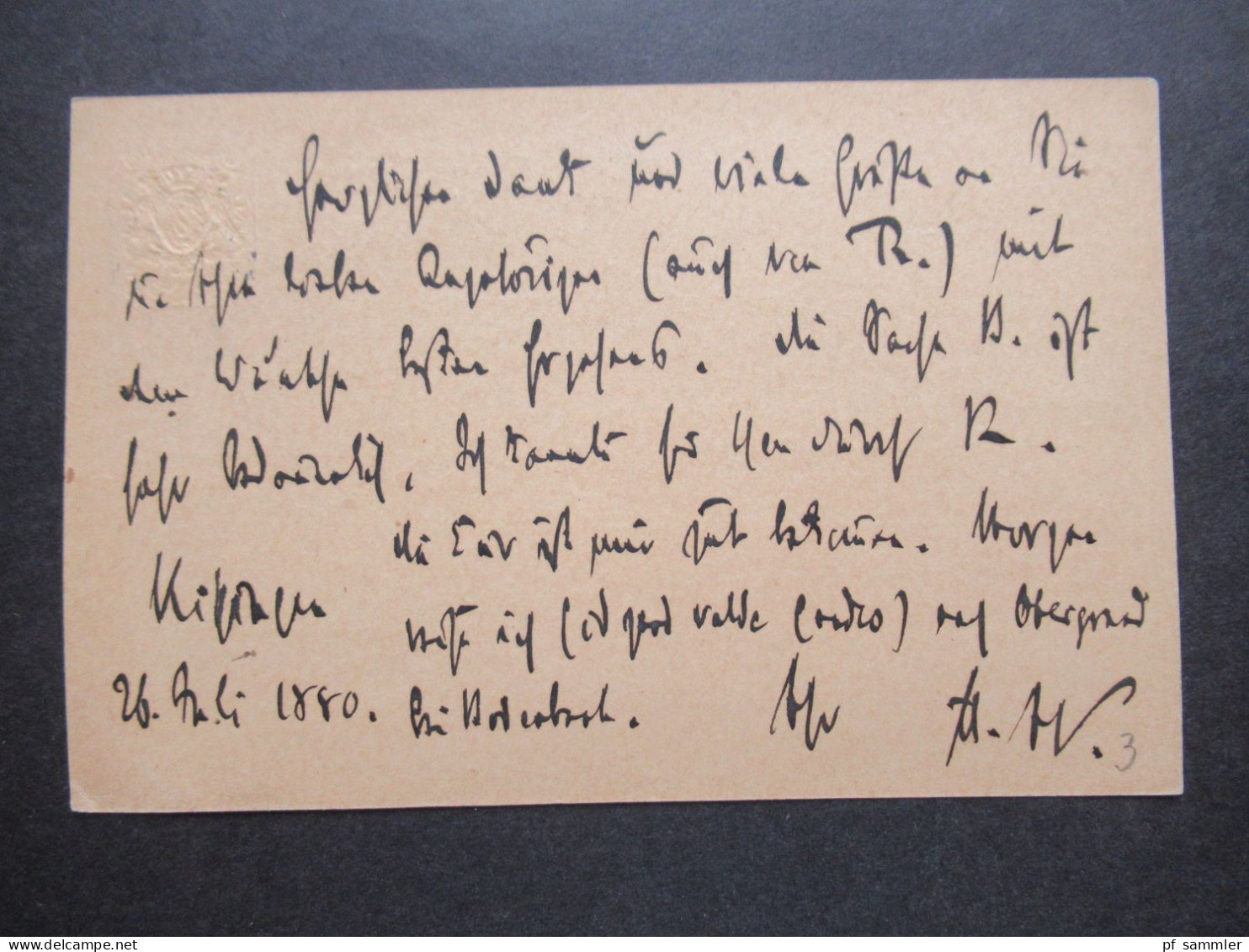 AD Bayern 1880 Ganzsache 5 Pfennig Stempel Kissingen Nach Sassnitz Auf Rügen Prov. Pommern - Postwaardestukken