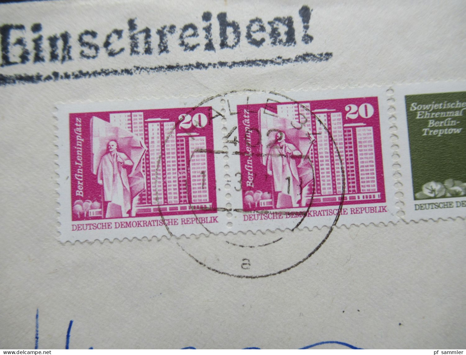 1977 Aufbau Der DDR MiF Eilsendung Einschreiben 4034 Halle Nach Dresden / Bahnpost Leipzig - Riesa - Dresden Zug 00979 - Lettres & Documents