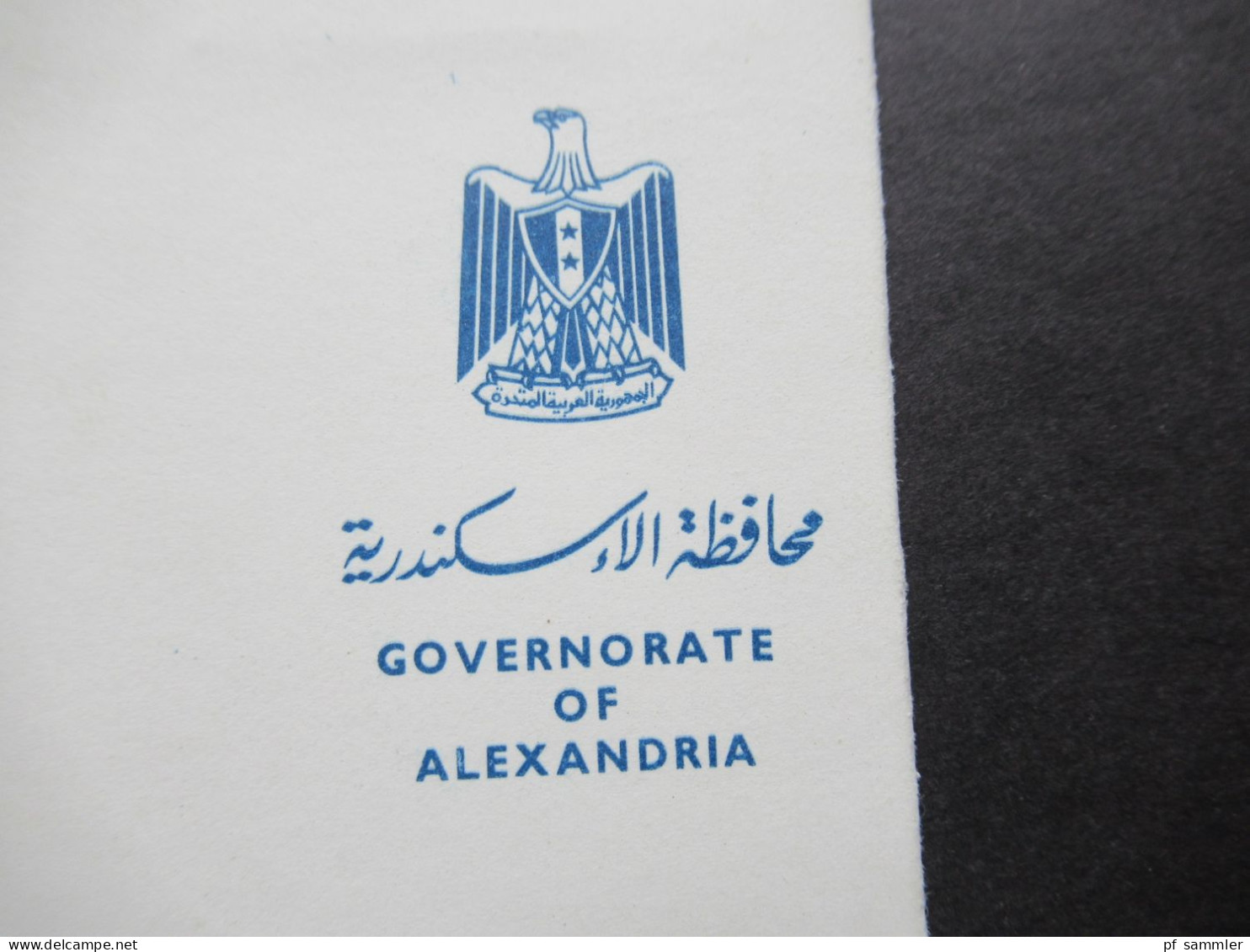 Governorate of Alexandria / Klappkarte / Ministerkarte ?! mit Bild und Unterschrift! / Best Wishes for the New Year