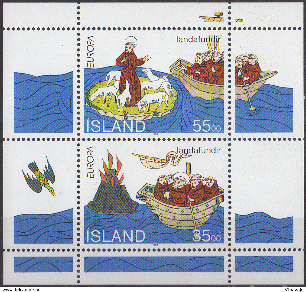 ISLANDE - Europa CEPT 1994 Feuillet - Blokken & Velletjes