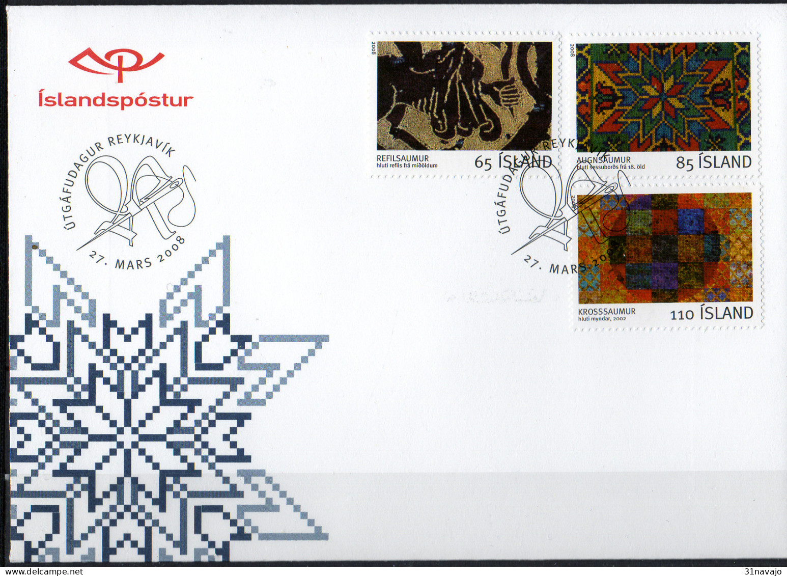 ISLANDE - Broderies Islandaises FDC - FDC