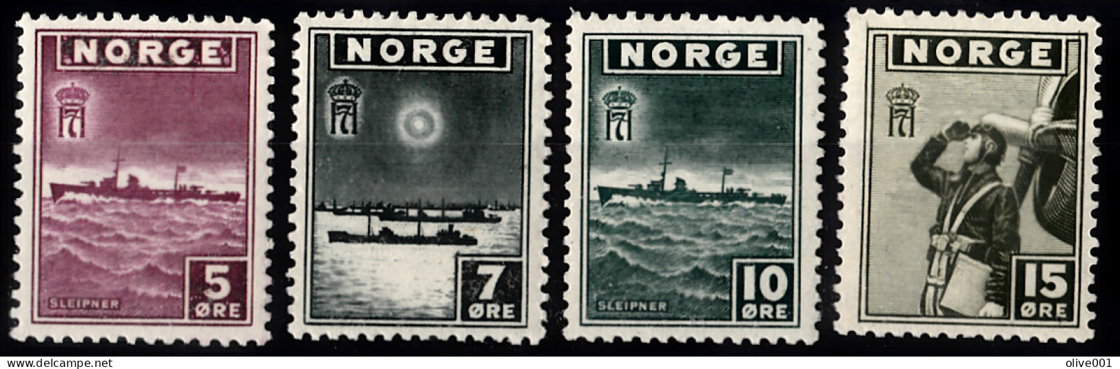 Norvège - Tp De 1943 - Emis à Londres Par Le Gouvernement En Exil - Bateaux - Avion  - Y&T N° 661/64 MNH ** - New - Neuf - Ongebruikt