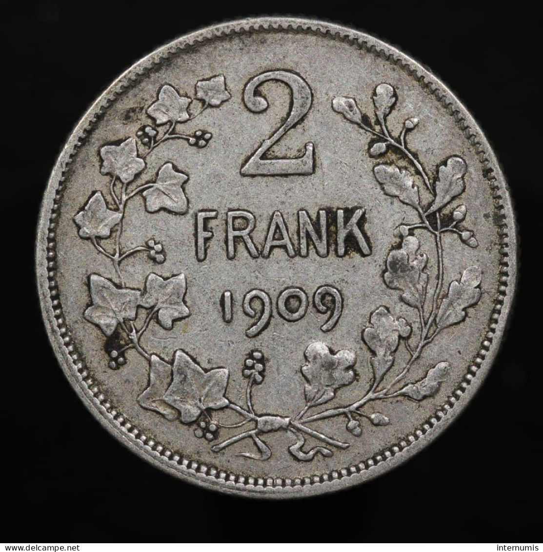 Belgique / Belgium, Leopold II, 2 Frank, 1909, Argent (Silver), SUP (AU), KM## 59, Morin 197 - 2 Francs