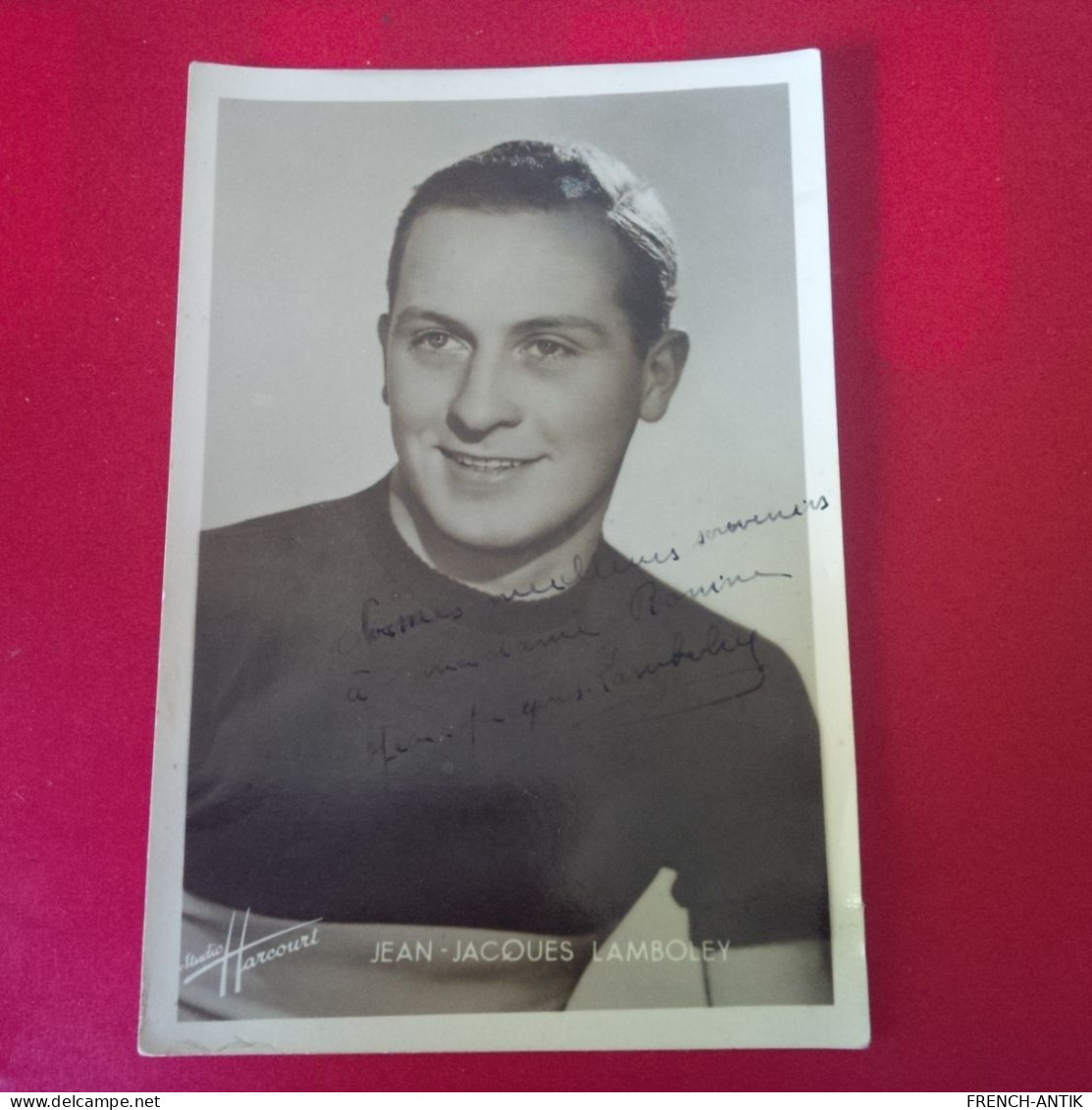 PHOTO CYCLISTE JEAN JACQUES LAMBOLEY AUTOGRAPHE DEDICACE - Ciclismo