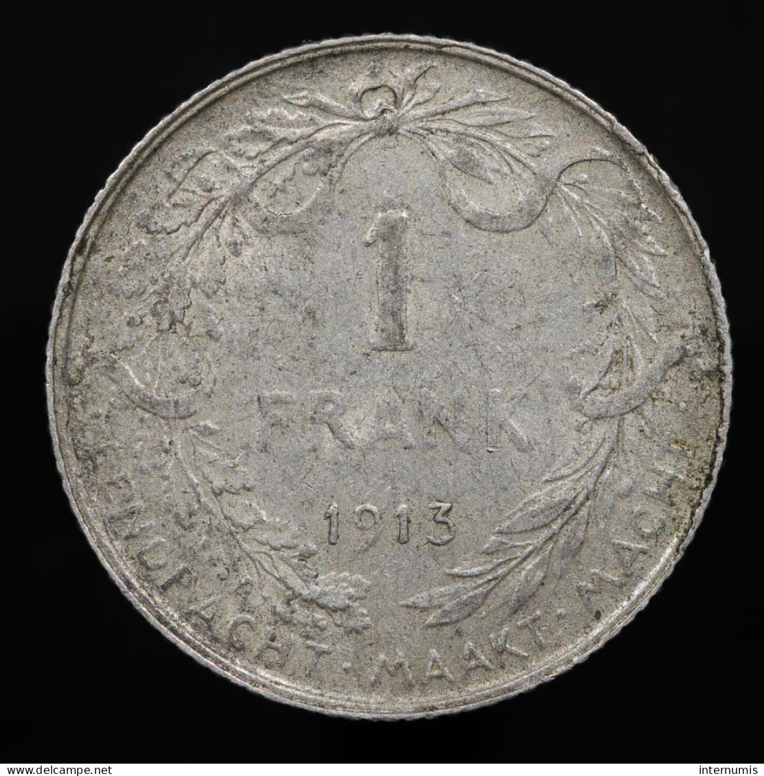 Belgique / Belgium, Albert I, 1 Frank, 1913, Argent (Silver), TTB (EF), KM#73.1 - 1 Franc