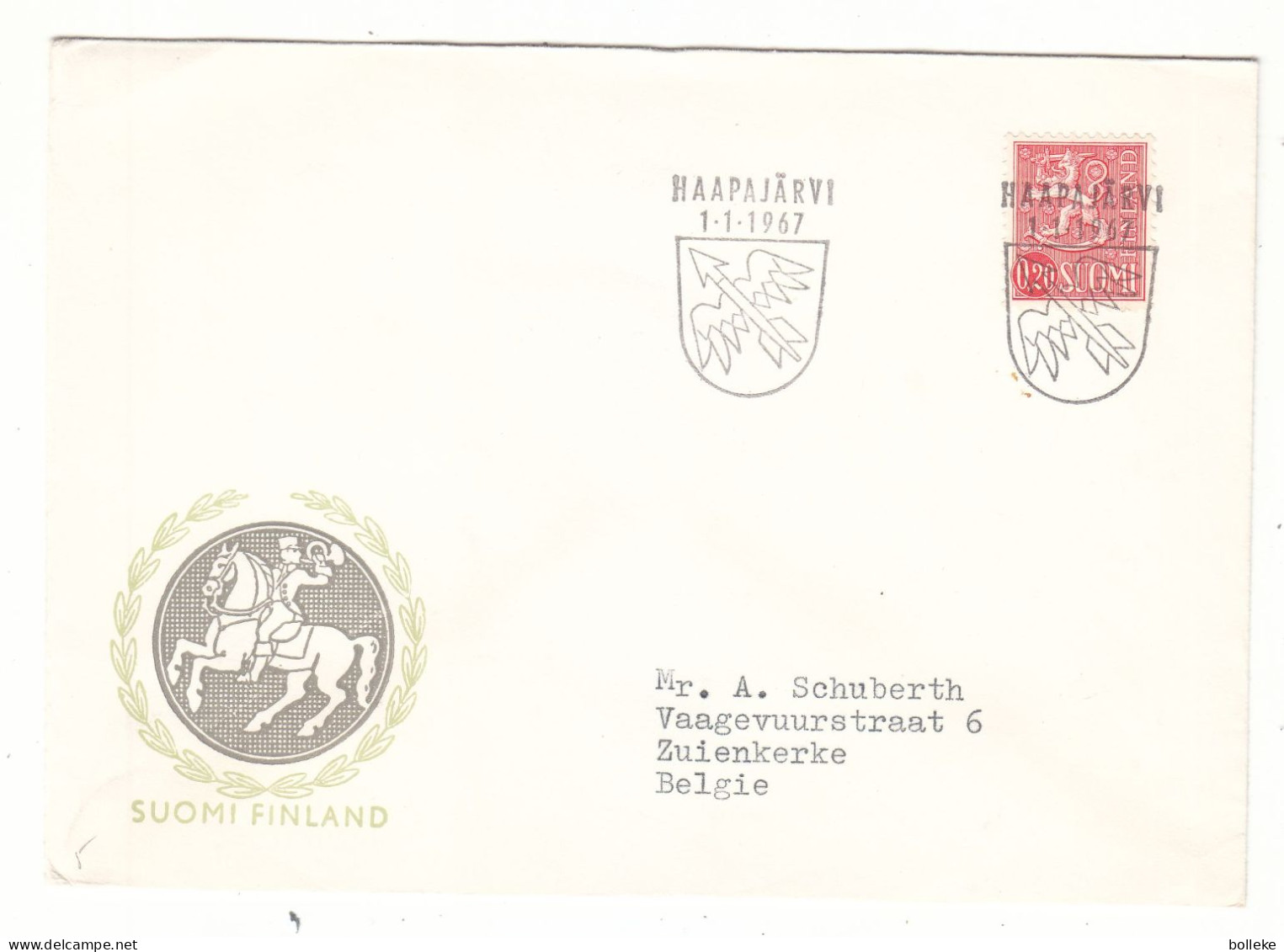 Finlande - Lettre De 1967 - Oblit Haapajärvi -  - - Briefe U. Dokumente