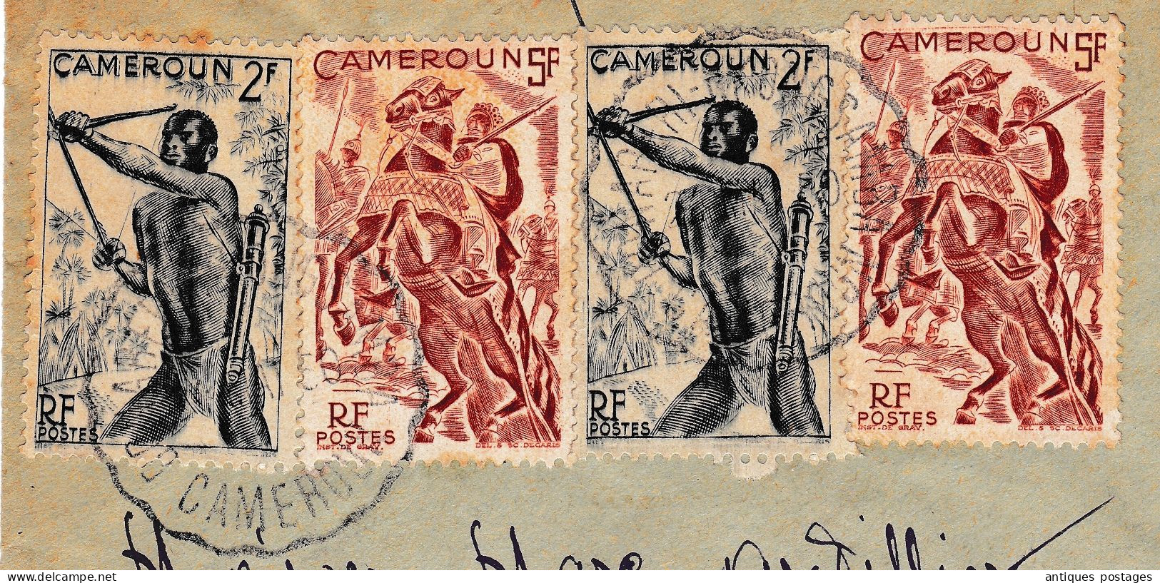 Lettre Cameroun Cachet Bonabéri Nkongsamba Pour Périgueux Max Ardillier - Covers & Documents