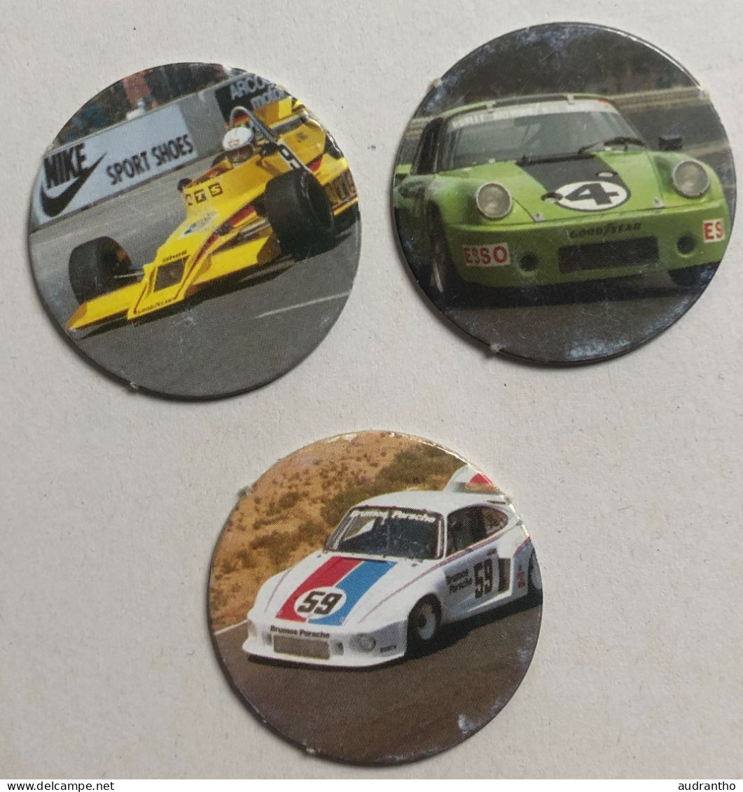 3 Pogs Voiture De Course - Porsche 935 - Porsche 911 - F1 ATS HS1 - Trading Cards