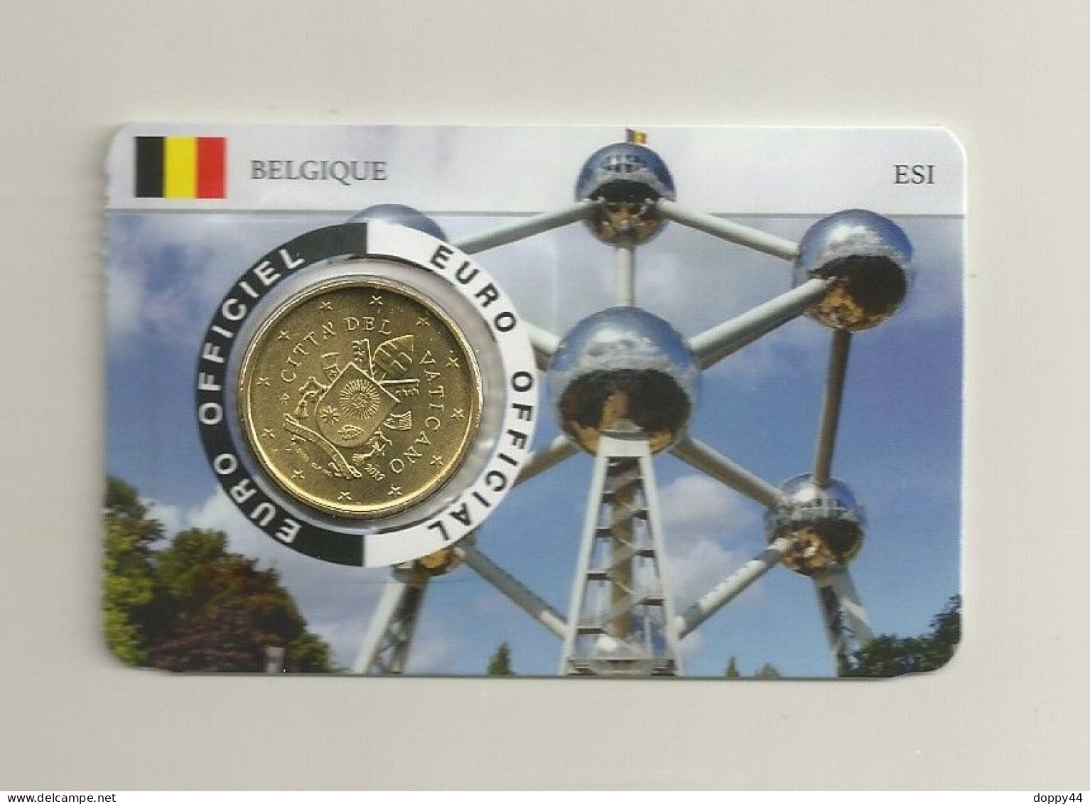 COINCARD 50 CTS VATICAN 2017 INSERE DANS CARTE BELGIQUE !! - Vatikan