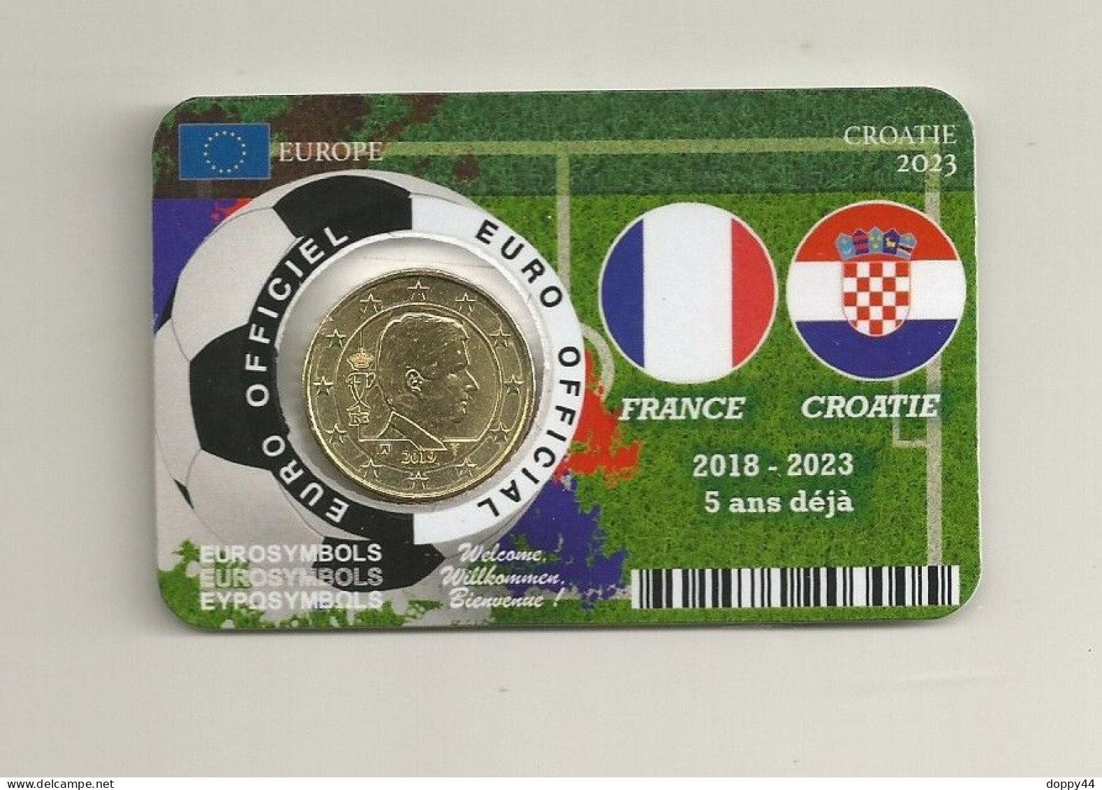 COINCARD 50 CTS BELGIQUE 2019 FRANCE-CROATIE. - Belgique